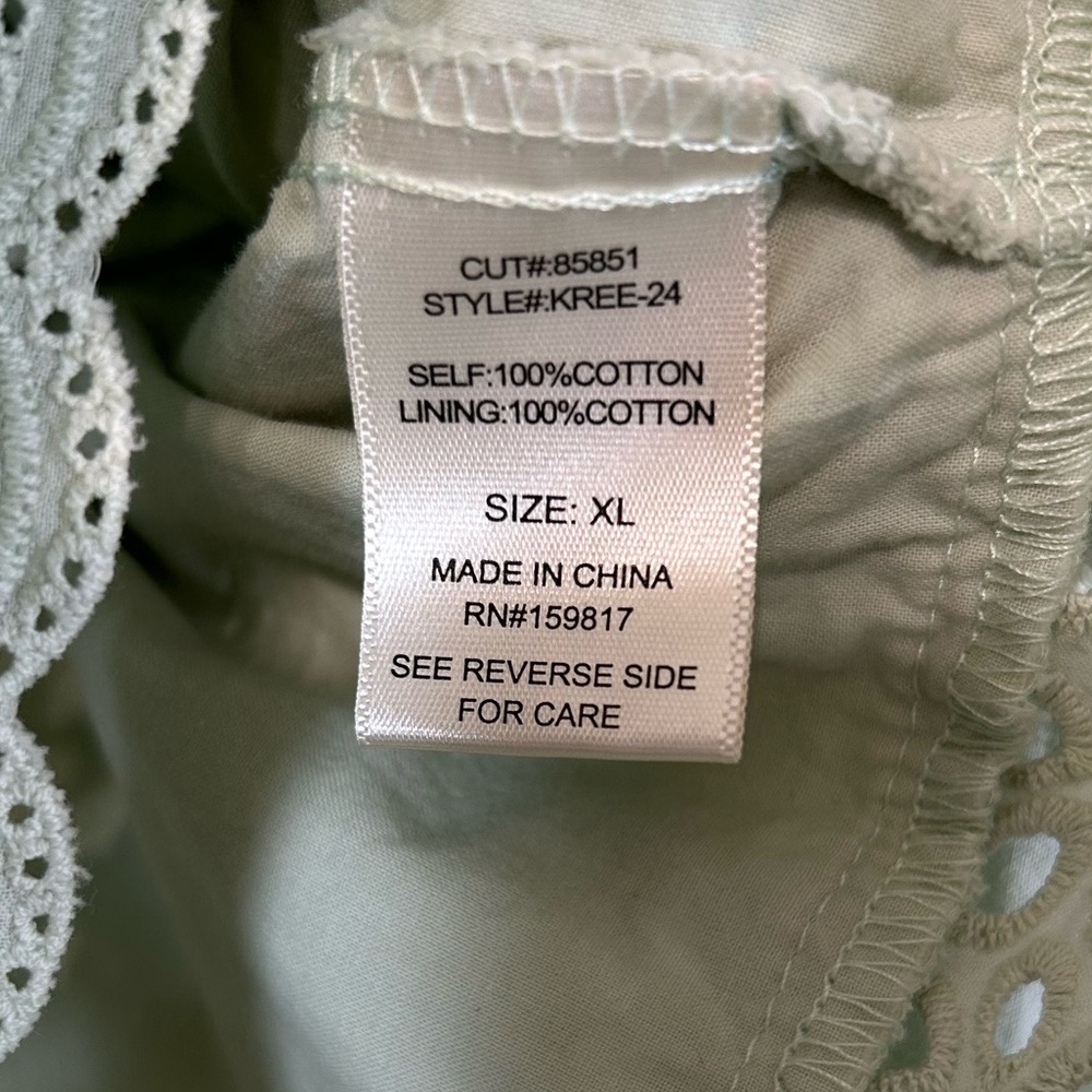 Altar’d State Eyelet Crop Top Green Size XL - Picture 10 of 13